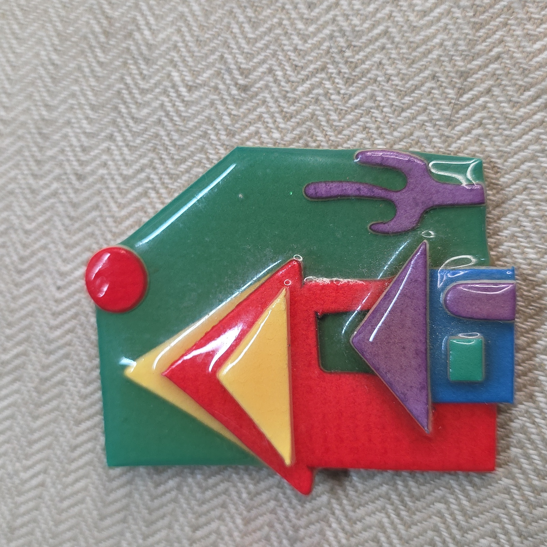 Vintage Abstract Home Art Piece Brooch / Pin